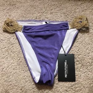 Purple rhinestone bikini bottoms